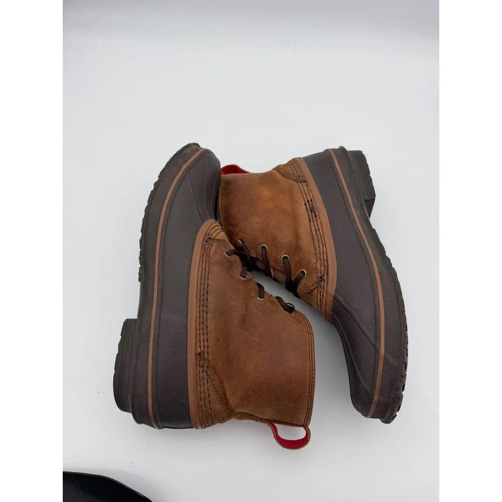 UGG Mens Zetik Waterproof Duck Boots 11 Brown Chestnut Leather Winter Rain